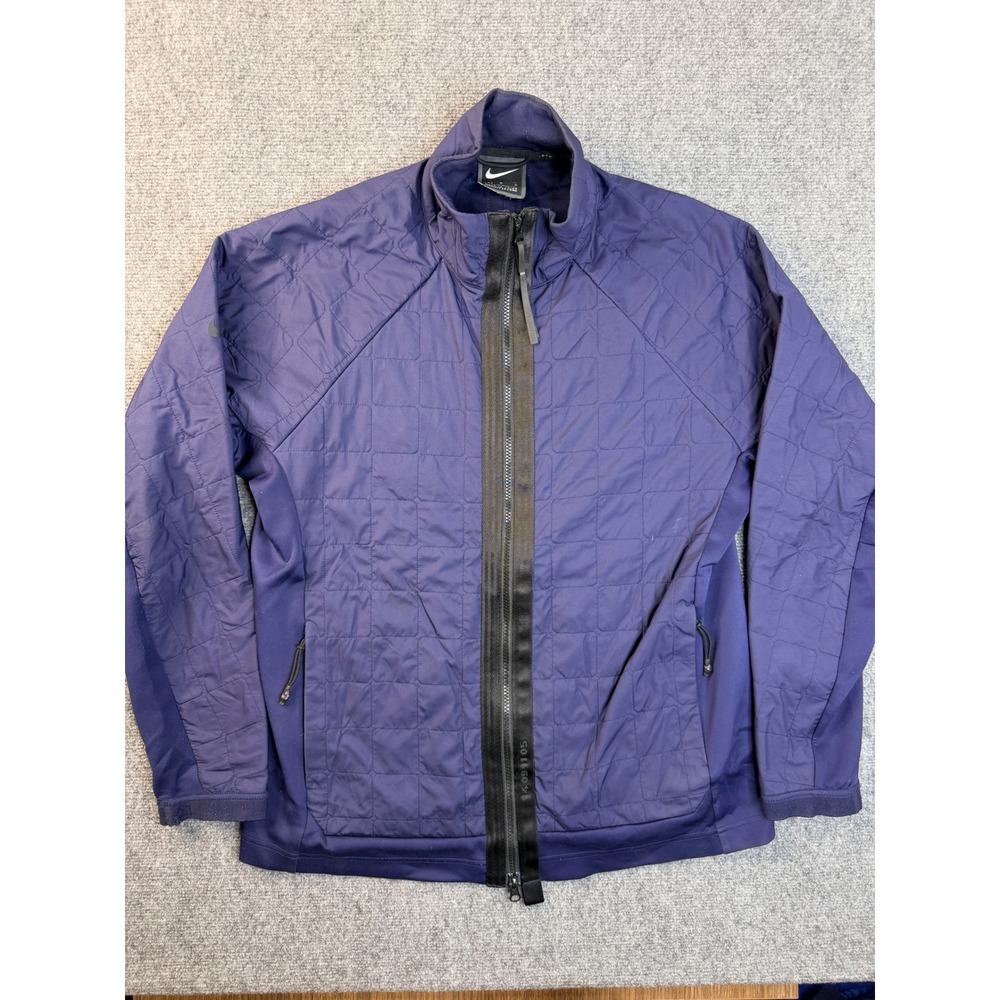 Nike Mens Medium Purple Quilted Full Zip Jacket Fleece Lined‎ Tactical Hiking M